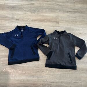 Evoshield gray and blue 1/4 zip pullovers